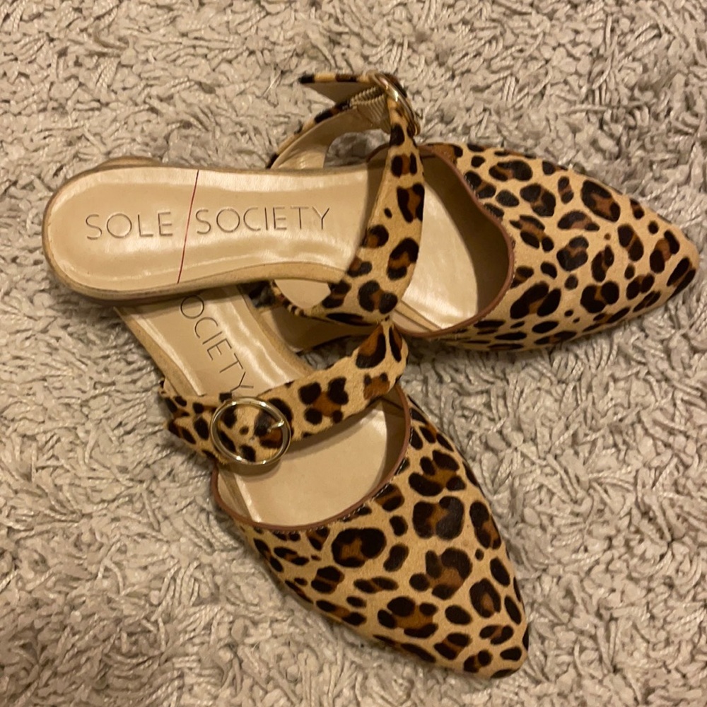 Sole Society Leopard Flats
